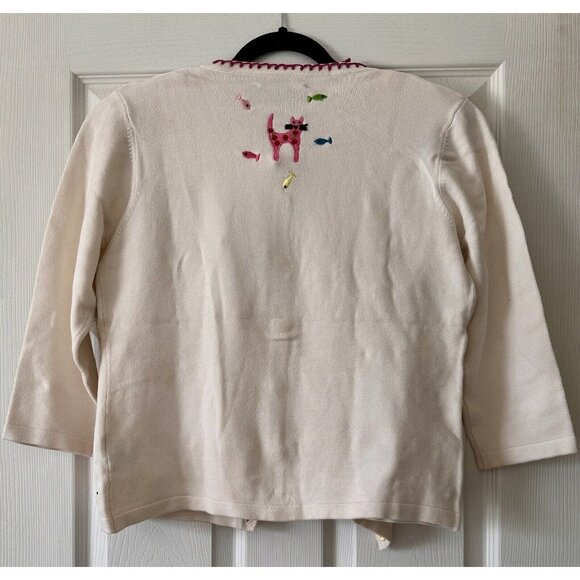 VTG Berek 2 Takako Sakon Cats & Fish Multi Beaded Sweater/Tank Top Set Sz Small - Picture 2 of 16